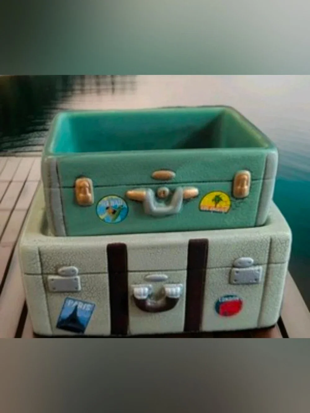 Scentsy Bon Voyage Warmer 2 Pc Luggage Trunk 1940 Style-Retired/RARE-NEW IN BOX